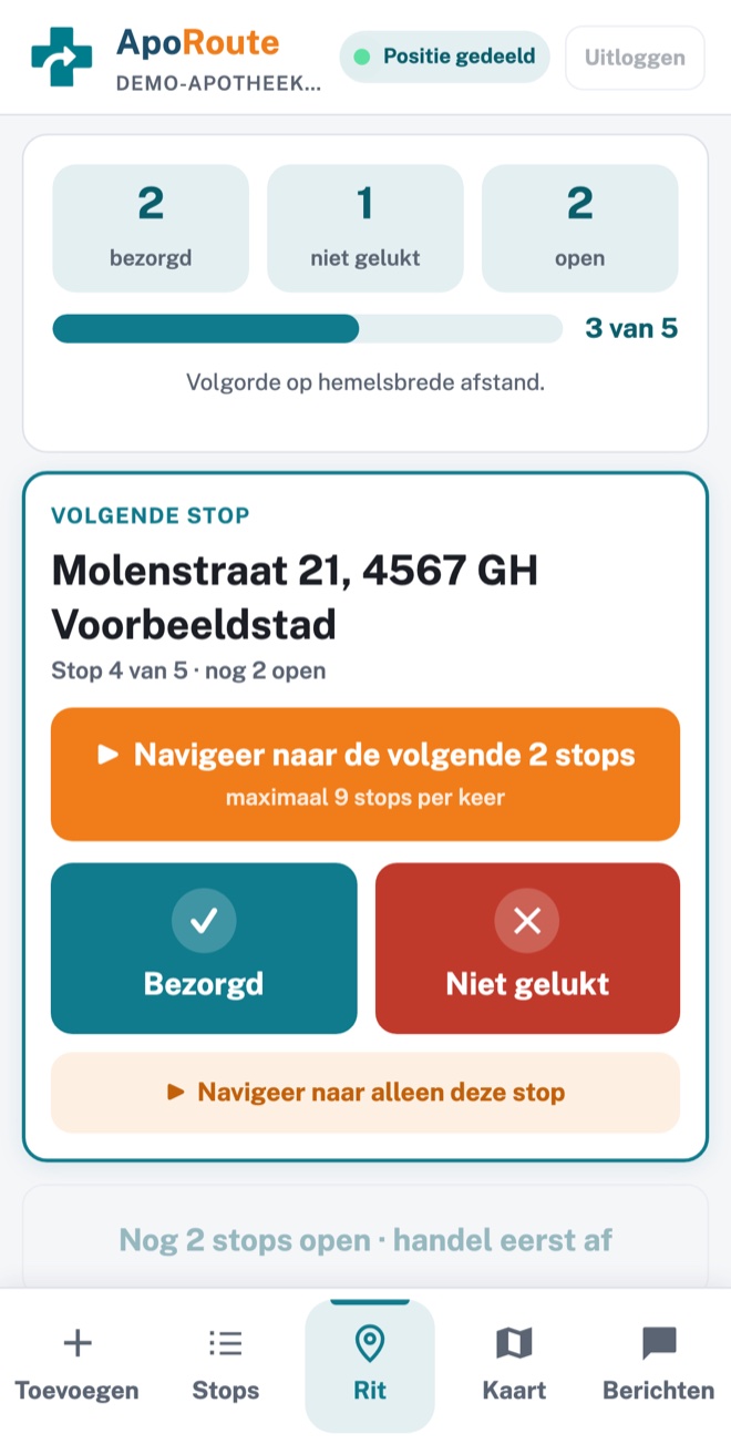 De bezorger-app: volgende stop afvinken met bewijs